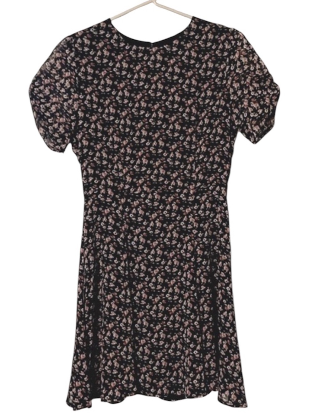 Ten Sixty Sherman Floral Rose Print Short Sleeve Skater Style Mini Dress Sz M